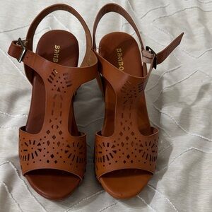BAMBOO Tan Cutout Sandals